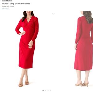 Emma & Michele Vibrant Red Long Sleeve Dress